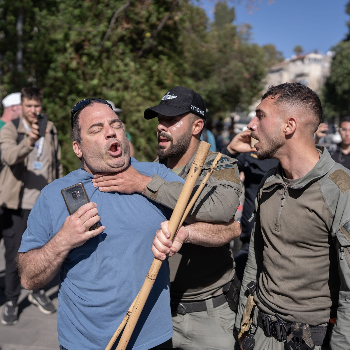 Israelische Medien berichteten von Polizeigewalt bei Protestkundgebungen in Israel. - Foto: Ilia Yefimovich/dpa
