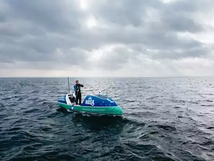 6000 km mit dem Stand-up-Paddleboard alleine und ohne Begleitung über den Atlantik: Michael Walther setzt ein Zeichen für Klimaschutz und Veränderung - Foto: presseportal.de