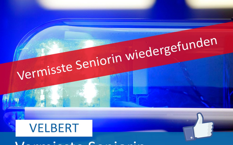 POL-ME: Vermisste Seniorin wohlbehalten angetroffen - 2503088 - Foto: presseportal.de