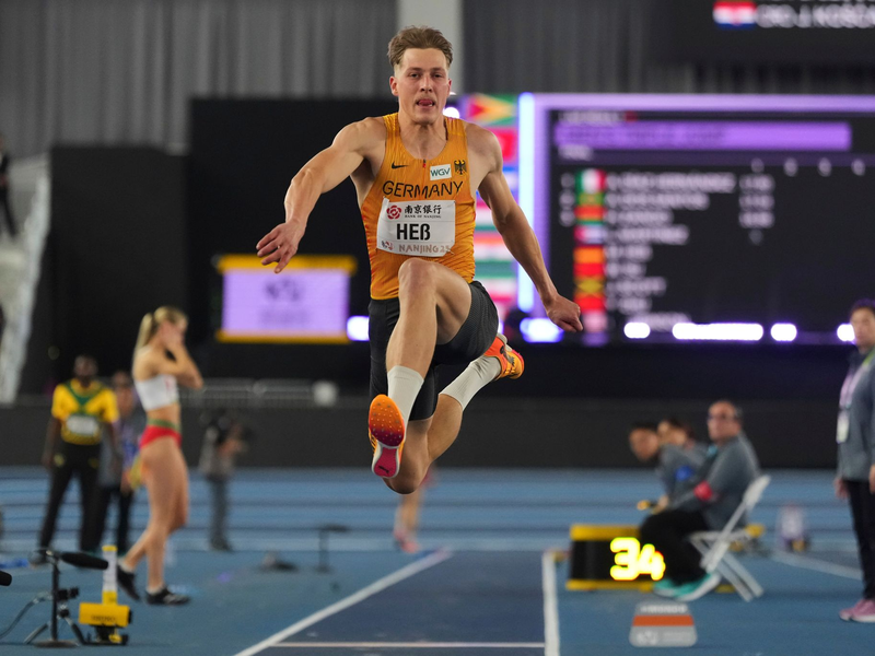 Dreispringer Max Heß kann bei der WM nicht mit einer Medaille überraschen. - Foto: Vincent Thian/AP/dpa