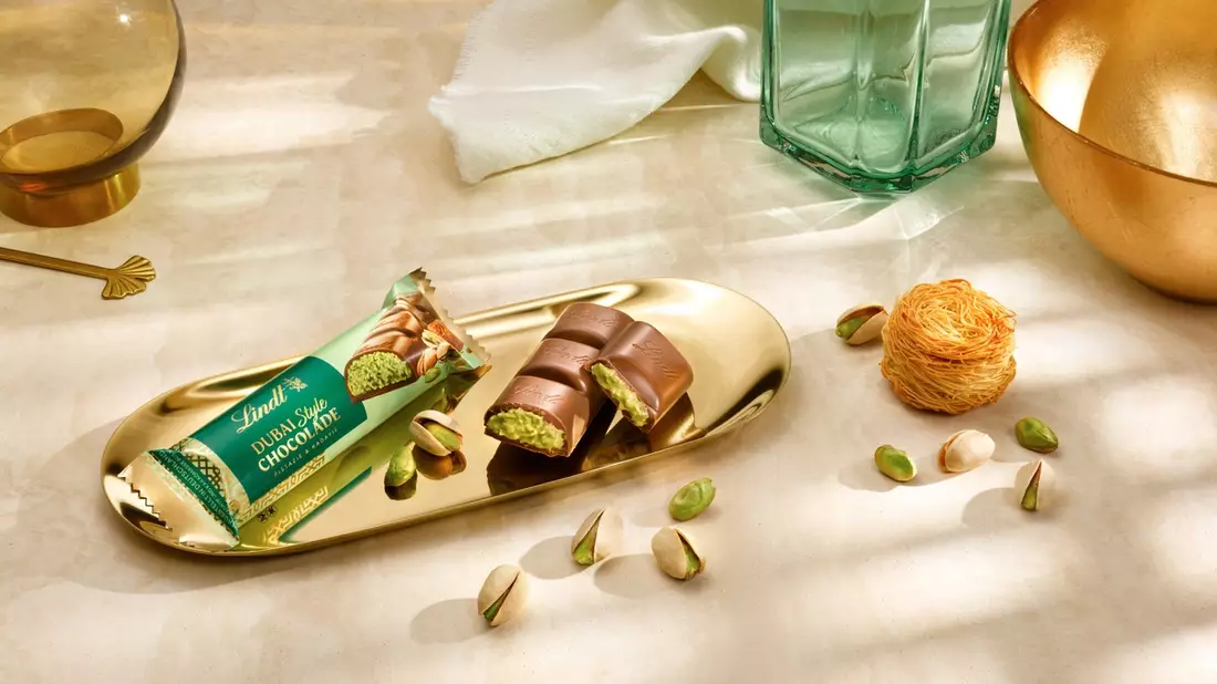 Die Lindt Dubai Style Chocolade - jetzt noch mehr Genuss in den neuen Formaten Riegel und Praline - Bild: presseportal.de