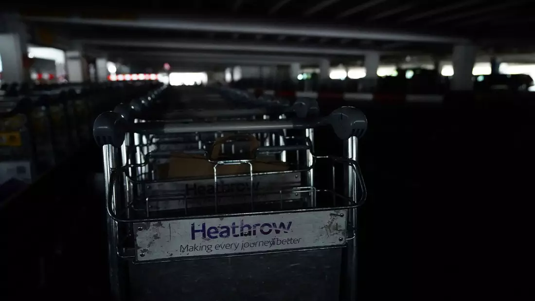 Stillstand am Flughafen Heathrow. - Bild: James Manning/PA/AP/dpa