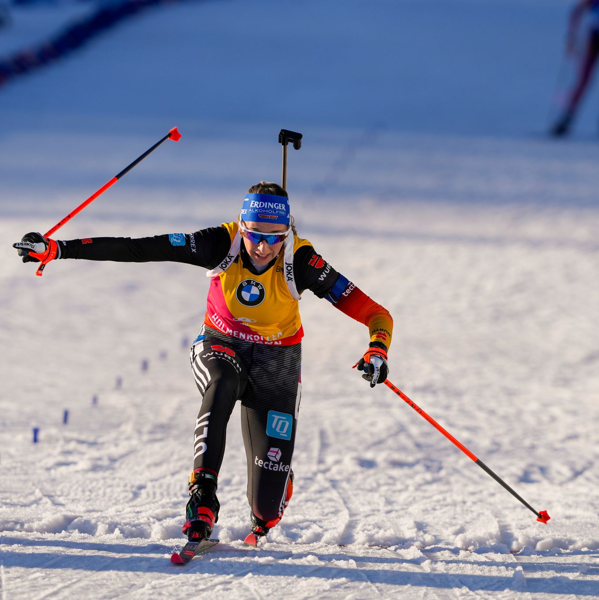 Verpasste den Sieg um 0,2 Sekunden: Lou Jeanmonnot - Foto: Javad Parsa/NTB Scanpix/AP/dpa