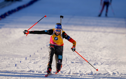 Verpasste den Sieg um 0,2 Sekunden: Lou Jeanmonnot - Foto: Javad Parsa/NTB Scanpix/AP/dpa