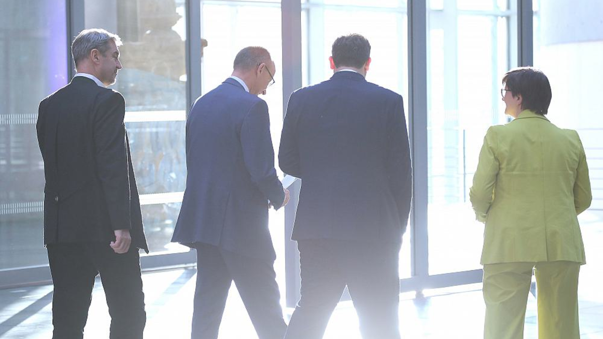 Markus Söder, Friedrich Merz, Lars Klingbeil, Saskia Esken (Archiv) - Foto: über dts Nachrichtenagentur