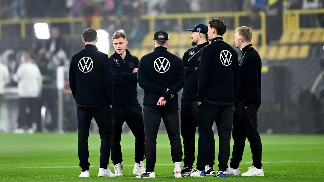 Geniestreich beim Standard: Kimmich und Musiala. - Bild: Fabian Strauch/dpa