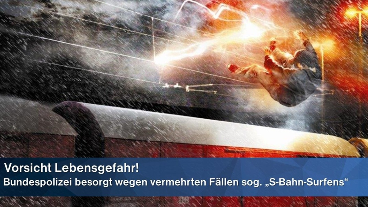 Bundespolizeidirektion München: Wiederholt S-Bahn-Surfer gefasst Bundespolizei warnt nach drei Fällen im März - Foto: presseportal.de