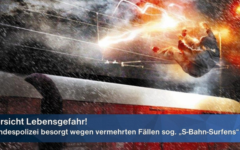 Bundespolizeidirektion München: Wiederholt S-Bahn-Surfer gefasst Bundespolizei warnt nach drei Fällen im März - Foto: presseportal.de