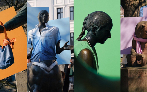 Große Kunst wirbt für große Idee: Berlins Skulpturen in echt nachhaltiger Mode - Foto: presseportal.de