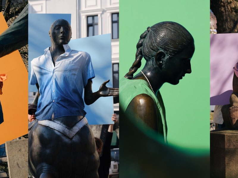 Große Kunst wirbt für große Idee: Berlins Skulpturen in echt nachhaltiger Mode - Foto: presseportal.de