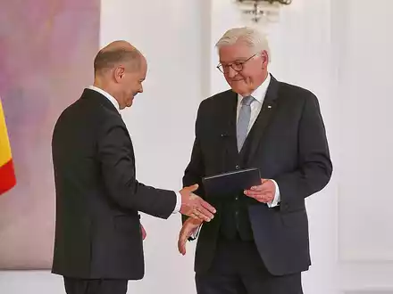 Olaf Scholz und Frank-Walter Steinmeier am 25.03.2025 - Foto: über dts Nachrichtenagentur