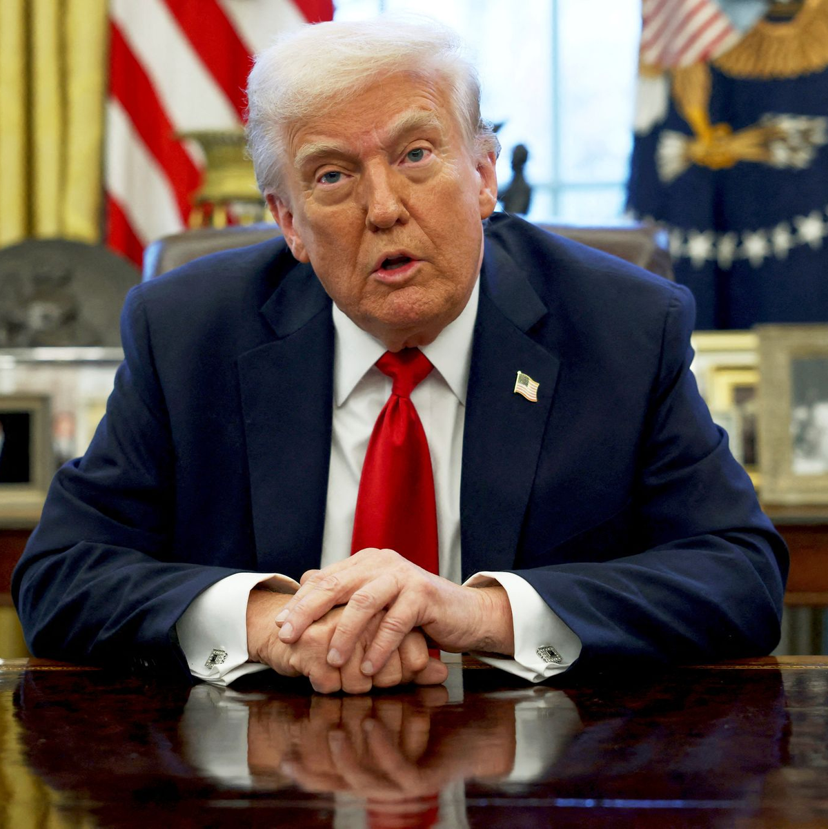 Trump macht eine folgenreiche Zollankündigung.  - Foto: -/Pool via AP/dpa