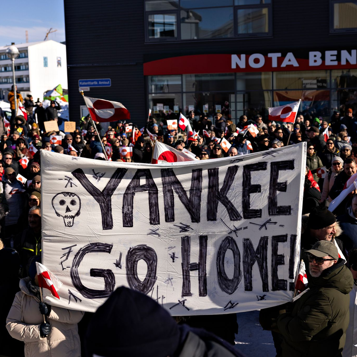 Demonstranten in Nuuk haben eine klare Meinung zur US-Begierde. (Archivbild) - Foto: Christian Klindt Soelbeck/Ritzau Scanpix Foto/AP/dpa