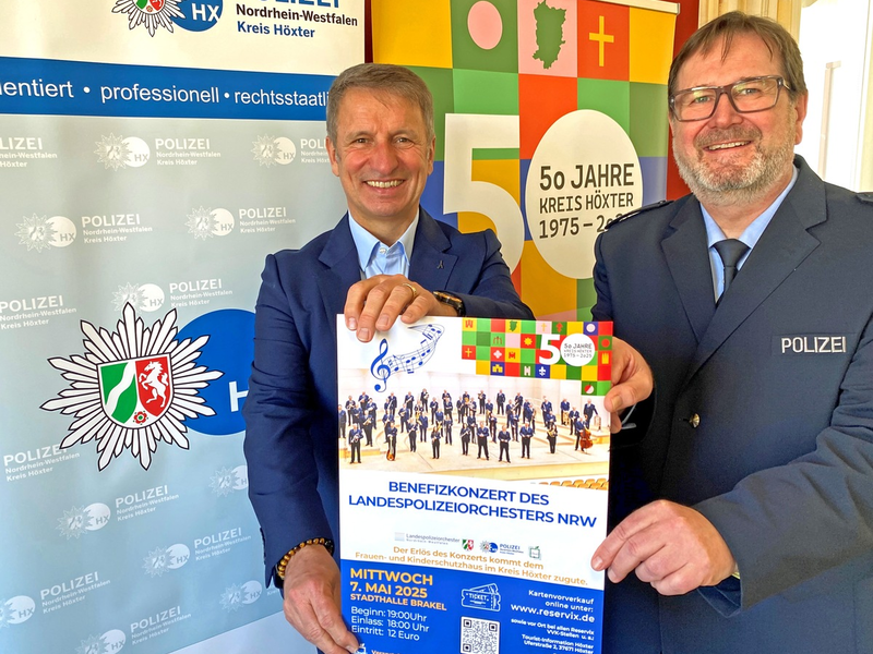 POL-HX: Landespolizeiorchester NRW gibt Benefizkonzert in Brakel / Konzert am 7. Mai zum Jubiläum 50 Jahre Kreis Höxter / Erlös für guten Zeck - Foto: presseportal.de