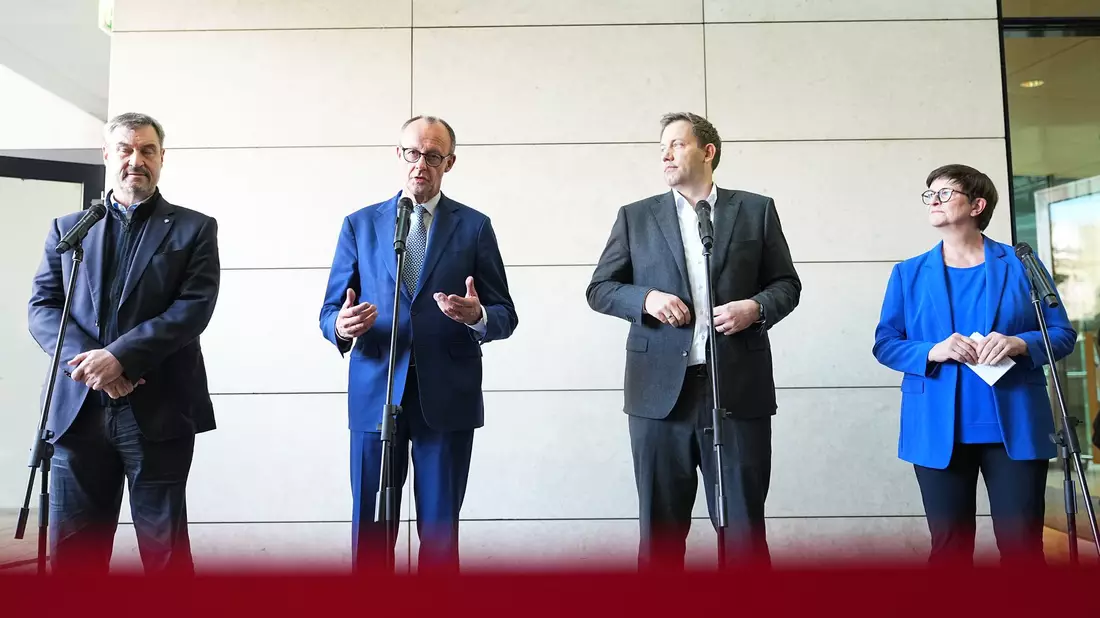 An diesem Montag gehen die Koalitionsverhandlungen von CDU, CSU und SPD in die voraussichtliche Schlussrunde.  - Bild: Michael Kappeler/dpa