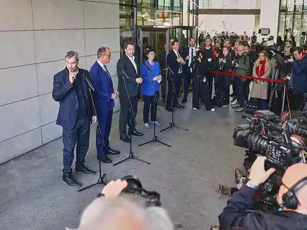 Koalitionsverhandlungen zwischen Union und SPD am 28.03.2025 - Foto: über dts Nachrichtenagentur