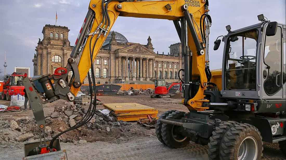 Baustelle vor Deutschem Bundestag am 24.03.2025 - Bild: über dts Nachrichtenagentur