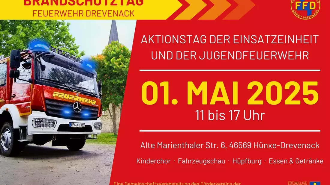 FW Hünxe: Brandschutztag der Einheit Drevenack am 1. Mai 2025 - Bild: presseportal.de