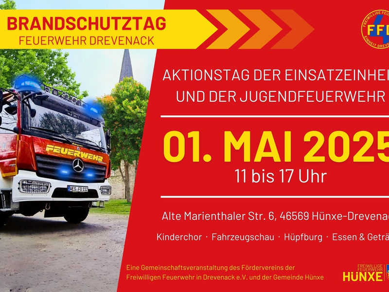 FW Hünxe: Brandschutztag der Einheit Drevenack am 1. Mai 2025 - Foto: presseportal.de