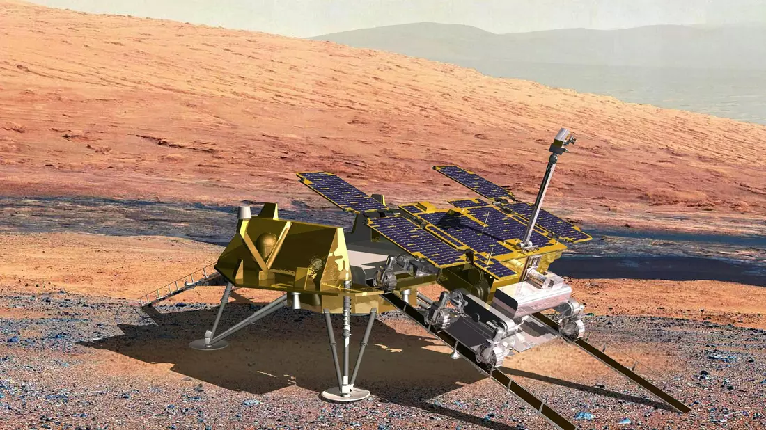 Die Landung auf dem Mars gilt als sehr herausfordernd (grafische Darstellung) - Bild: -/Airbus/dpa