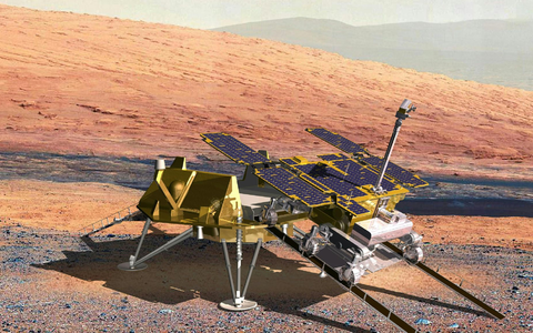 Die Landung auf dem Mars gilt als sehr herausfordernd (grafische Darstellung) - Foto: -/Airbus/dpa