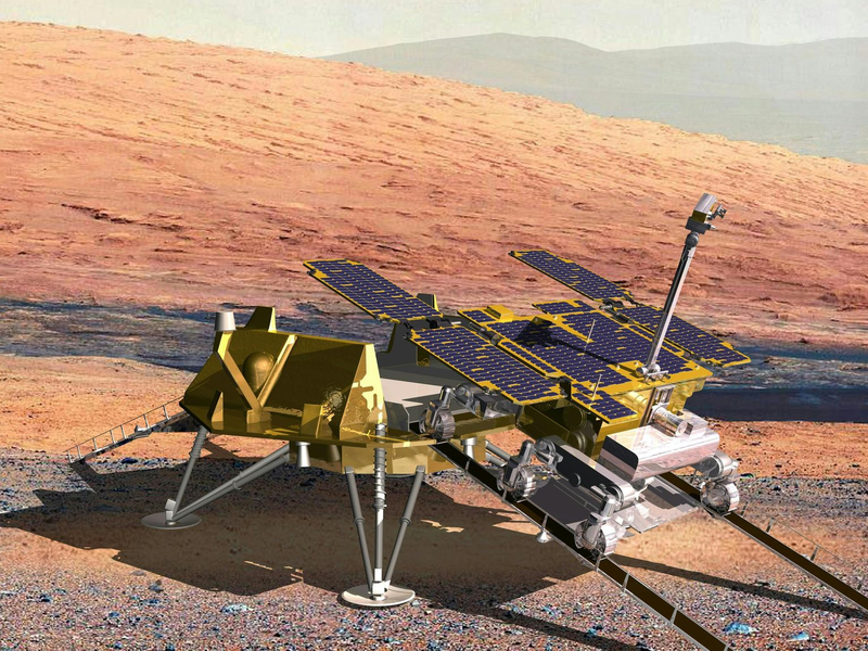 Die Landung auf dem Mars gilt als sehr herausfordernd (grafische Darstellung) - Foto: -/Airbus/dpa