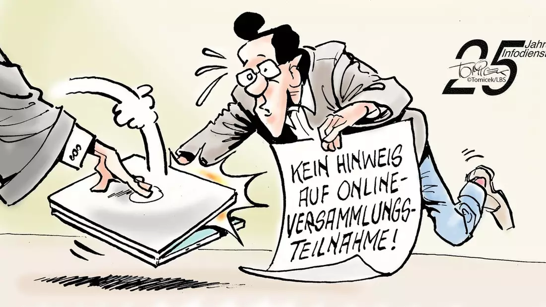 Nur virtuell dabei / Eigentümer muss Online-Teilnahme an Versammlung aktiv einfordern - Bild: presseportal.de