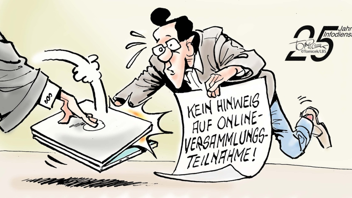 Nur virtuell dabei / Eigentümer muss Online-Teilnahme an Versammlung aktiv einfordern - Foto: presseportal.de