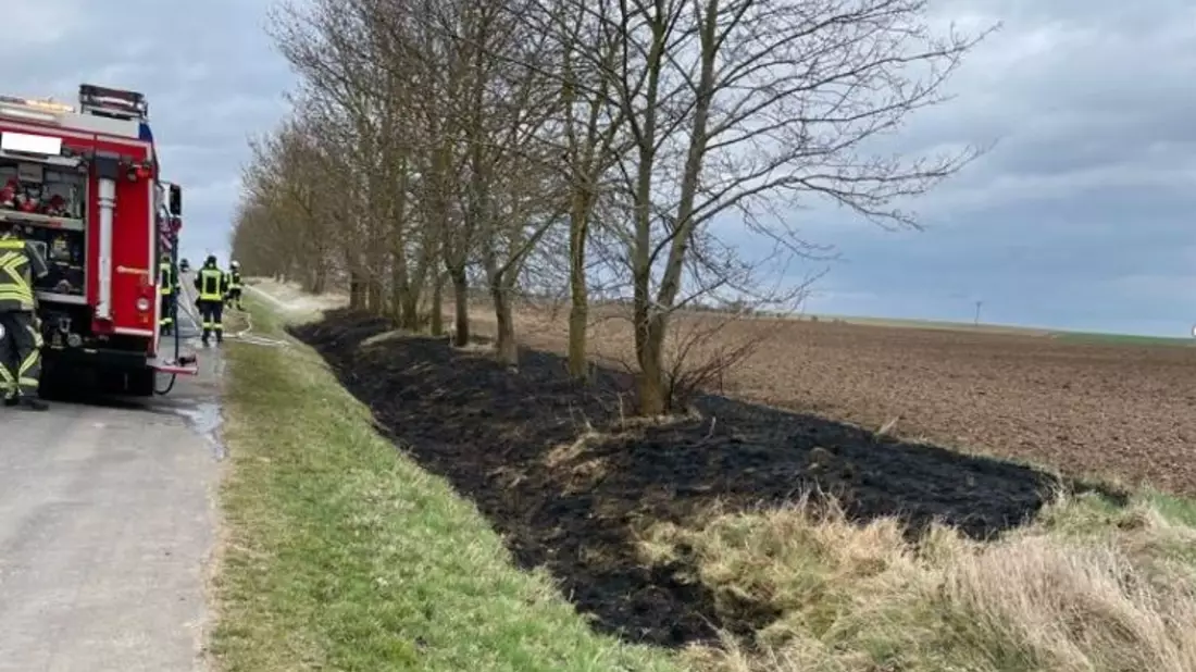 LPI-NDH: Böschung in Brand - Zeugen gesucht - Bild: presseportal.de