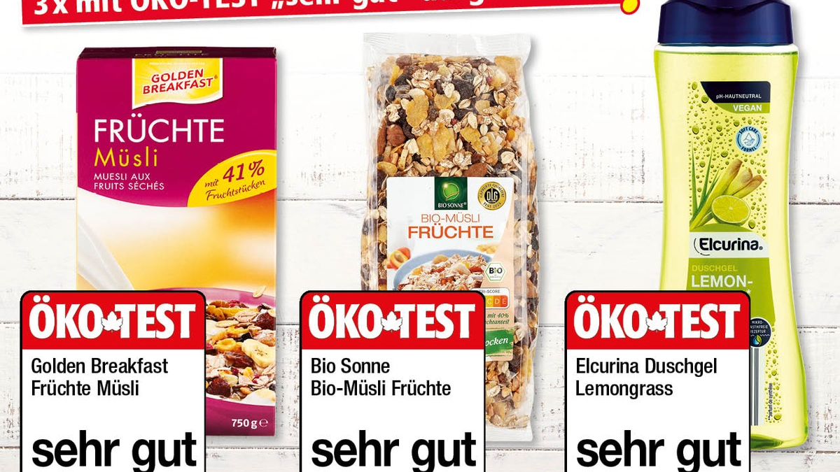 NORMA bekommt für Müslis und Duschgel von ÖKO-TEST gleich dreimal das Prädikat 