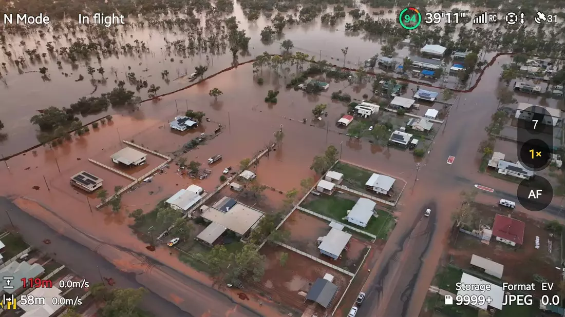 Besonders schwer betroffen ist der Ort Thargomindah. - Bild: Daniel Roy/BULLOO SHIRE COUNCIL via AAP/dpa