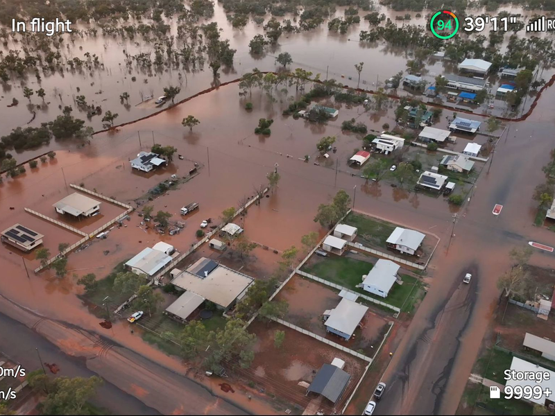 Besonders schwer betroffen ist der Ort Thargomindah. - Foto: Daniel Roy/BULLOO SHIRE COUNCIL via AAP/dpa