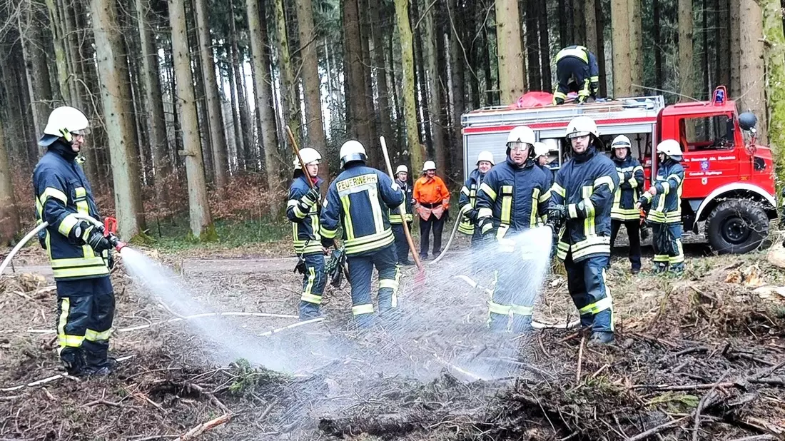 FW Eigeltingen: Feuerwehr-Abteilungen Honstetten, Reute und Eigeltingen werden zu Brand im Wald alarmiert - Bild: presseportal.de