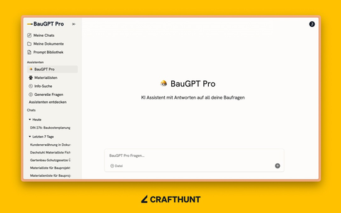 Crafthunt launcht BauGPT Pro auf der BAUMA: Die nächste Evolutionsstufe der populären Bau-KI - Foto: presseportal.de