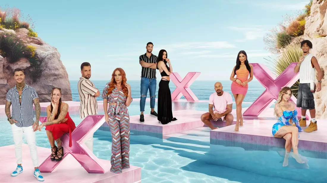 Flocke Sandra Sicora Kaan Aktas Tara Tabitha Barna Fenyvesi Zoe Saip Lukas Baltruschat Jennifer Iglesias Bellydah Jermaine Diallo Match My Ex - Bild: Joyn/René Lohse, presseportal.de
