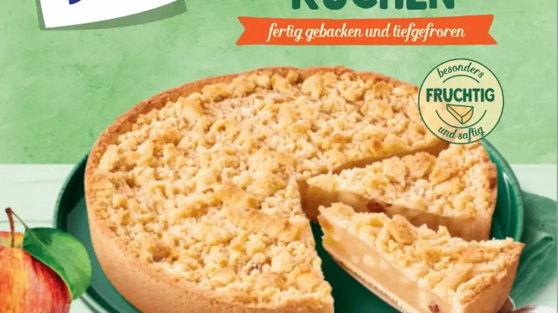Rückruf ja! Apfel-Streuselkuchen, 1250g, mit dem Mindesthaltbarkeitsdatum 05/2026 und Charge 5036 - Bild: presseportal.de