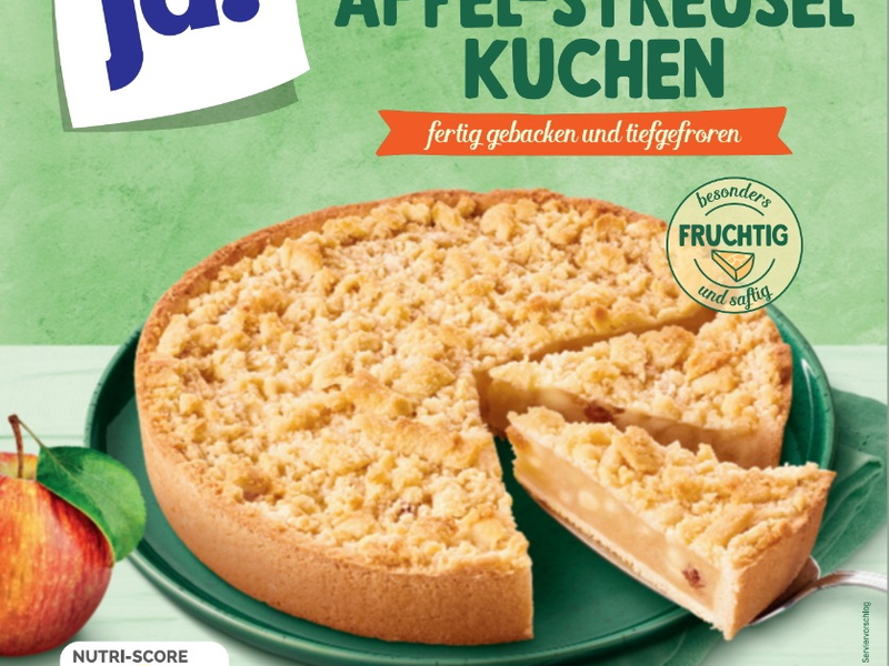 Rückruf ja! Apfel-Streuselkuchen, 1250g, mit dem Mindesthaltbarkeitsdatum 05/2026 und Charge 5036 - Foto: presseportal.de