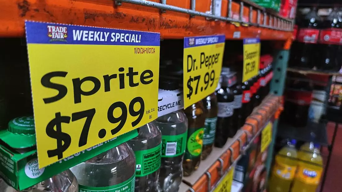 Preise für Sprite und Dr. Pepper Cola in einem US-Supermarkt (Archiv) - Bild: über dts Nachrichtenagentur
