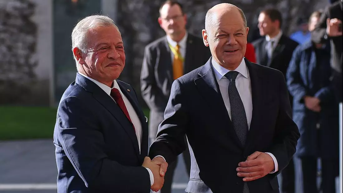 Abdullah II. bin al-Hussein und Olaf Scholz am 03.04.2025 - Bild: über dts Nachrichtenagentur