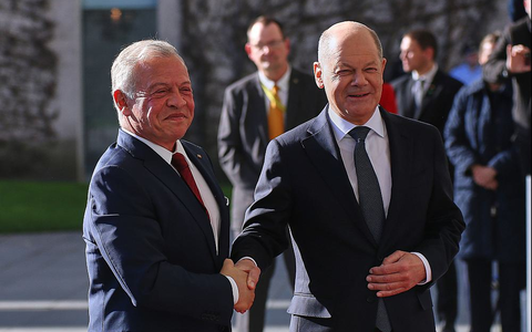 Abdullah II. bin al-Hussein und Olaf Scholz am 03.04.2025 - Foto: über dts Nachrichtenagentur