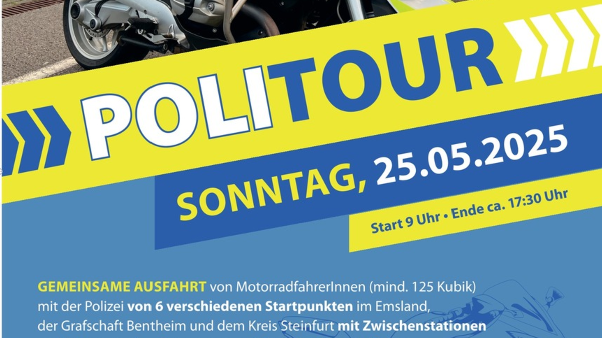 POL-EL: Landkreis - PoliTour 2025 - Polizei lädt am 25. Mai zu geführten Motorradtouren ein - Foto: presseportal.de