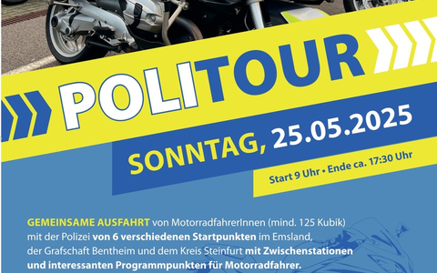 POL-EL: Landkreis - PoliTour 2025 - Polizei lädt am 25. Mai zu geführten Motorradtouren ein - Foto: presseportal.de