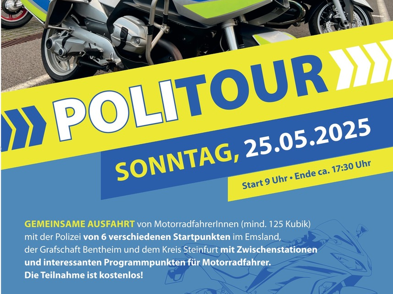 POL-EL: Landkreis - PoliTour 2025 - Polizei lädt am 25. Mai zu geführten Motorradtouren ein - Foto: presseportal.de