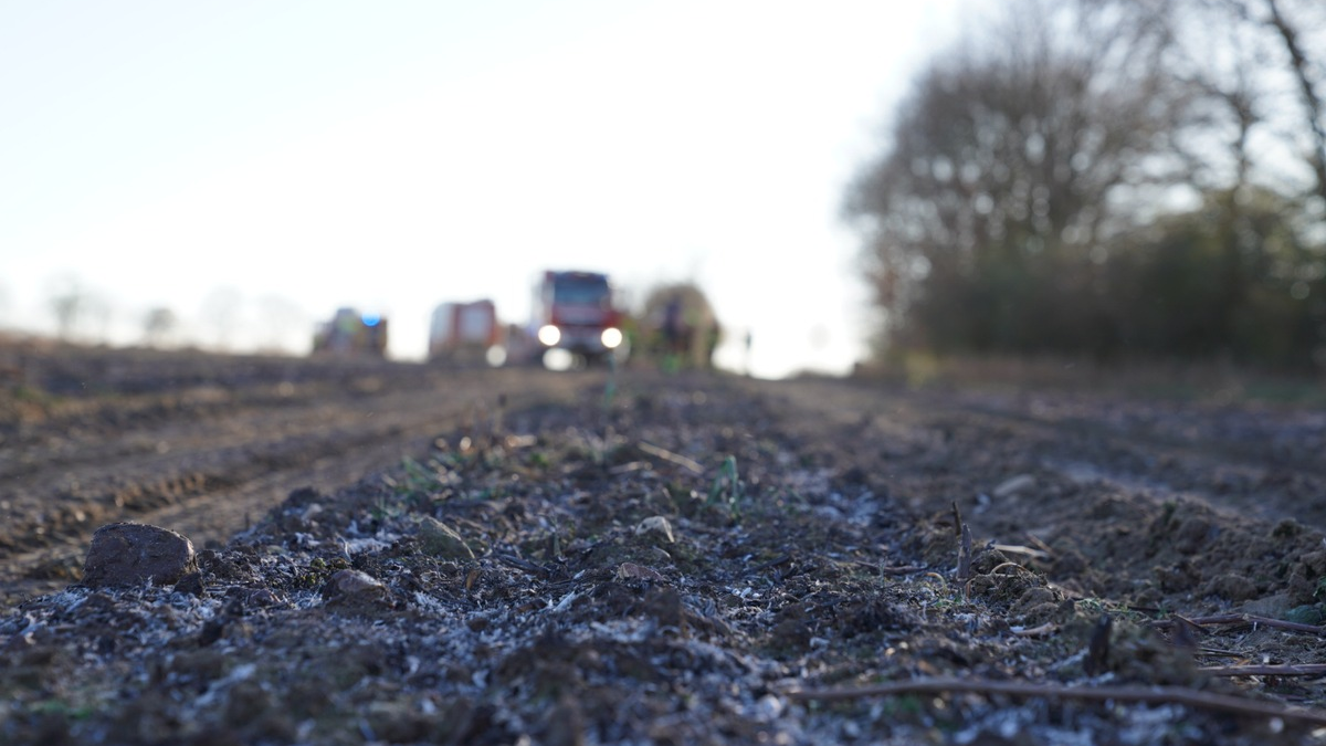 FW-SE: Zwei Hektar Feld in Flammen - Foto: presseportal.de
