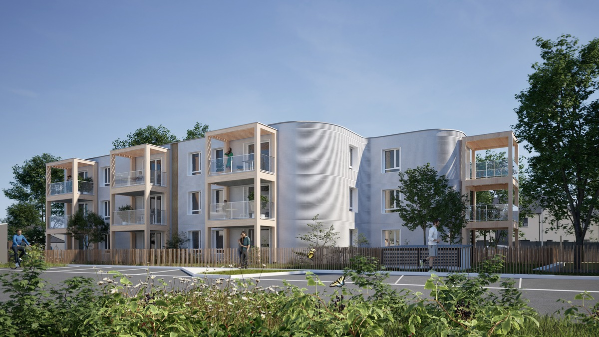 PERI 3D Construction und Plurial Novilia setzen mit ViliaSprint² das erste vor Ort 3D-gedruckte Wohngebäude Frankreichs um - Foto: presseportal.de