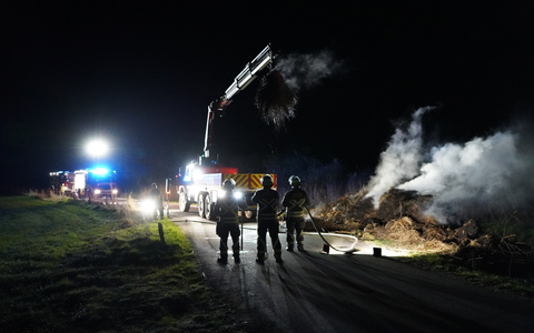 FW Bocholt: Feldbrand stellt sich als brennender Schilfhaufen heraus - Foto: presseportal.de