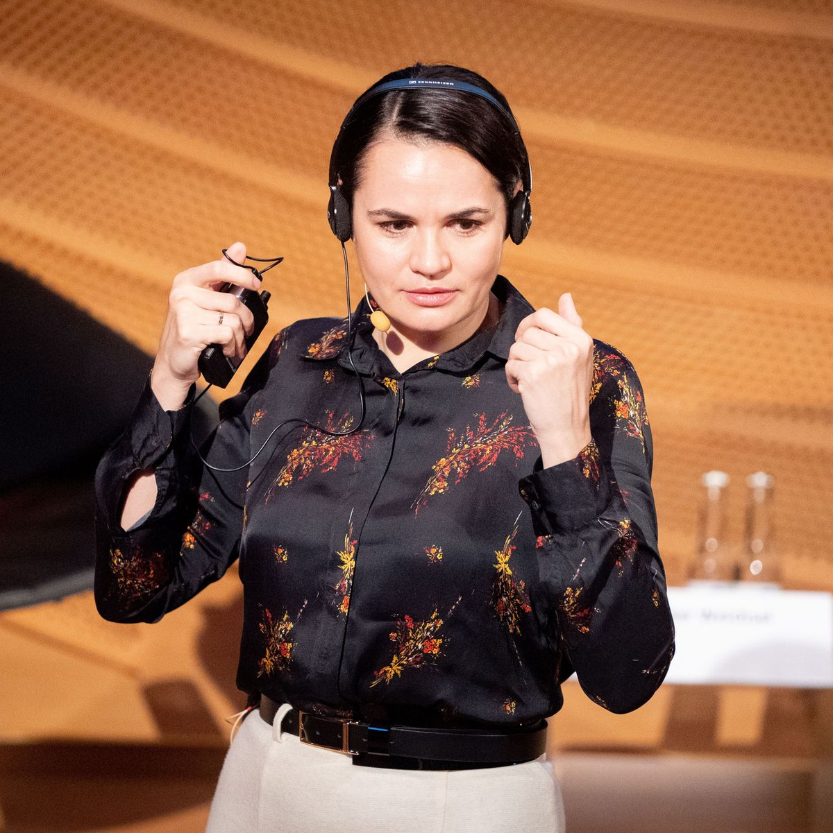 Im Oktober 2020 nahm die Oppositionsführerin Swetlana Tichanowskaja aus Belarus in Berlin an einer Panel-Diskussion der Deutschen Gesellschaft für Osteuropakunde teil. (Archivfoto) - Foto: Kay Nietfeld/dpa