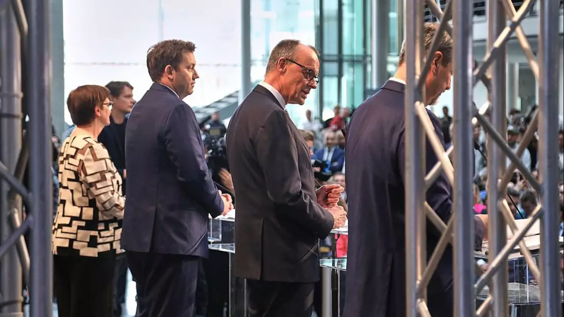 Bekanntgabe Einigung auf Koalition von CDU, CSU und SPD am 09.04.2025 - Bild: über dts Nachrichtenagentur