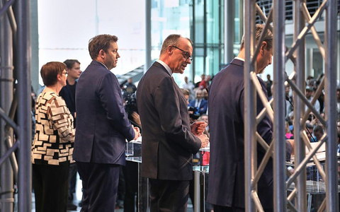 Bekanntgabe Einigung auf Koalition von CDU, CSU und SPD am 09.04.2025 - Foto: über dts Nachrichtenagentur