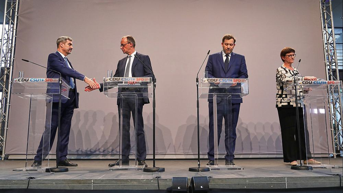 Bekanntgabe Einigung auf Koalition von CDU, CSU und SPD am 09.04.2025 - Foto: über dts Nachrichtenagentur